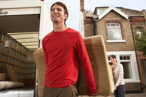 Office removals planning in Elephant and Castle with moving boxes and furniture
