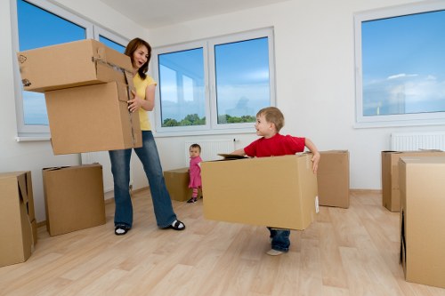 Furniture and boxes loaded into a removal van for a local move