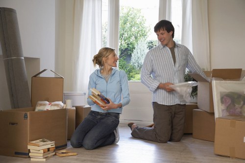 Moving checklist and packed boxes ready for a removals service