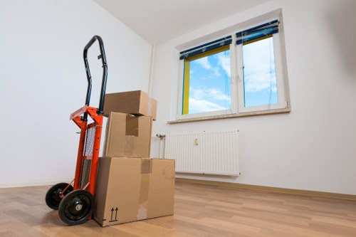 Removal van parked near residential flats in Elephant and Castle