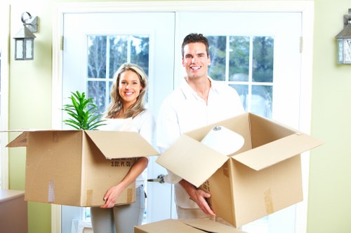 Removal van loaded for a student move in central London
