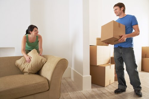 Office furniture being prepared for relocation in Elephant and Castle